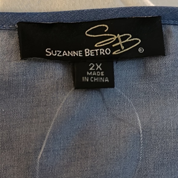 Suzanne Betro Lace Bib Lacing Tie Ruffle Hem MIDI Dress Size 2X NWT #U2504023 - Picture 10 of 13